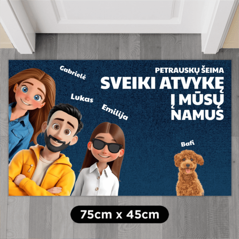 Personalizuotas kilimėlis – Namai, bet mieli