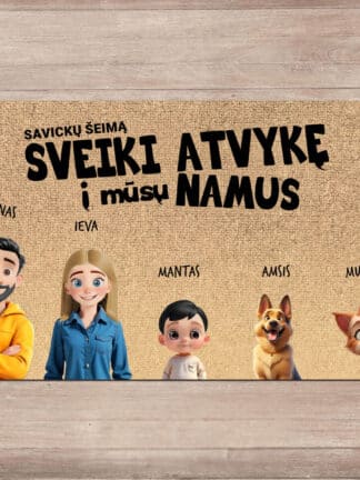 Personalizuotas kilimėlis - Animacinė šeima
