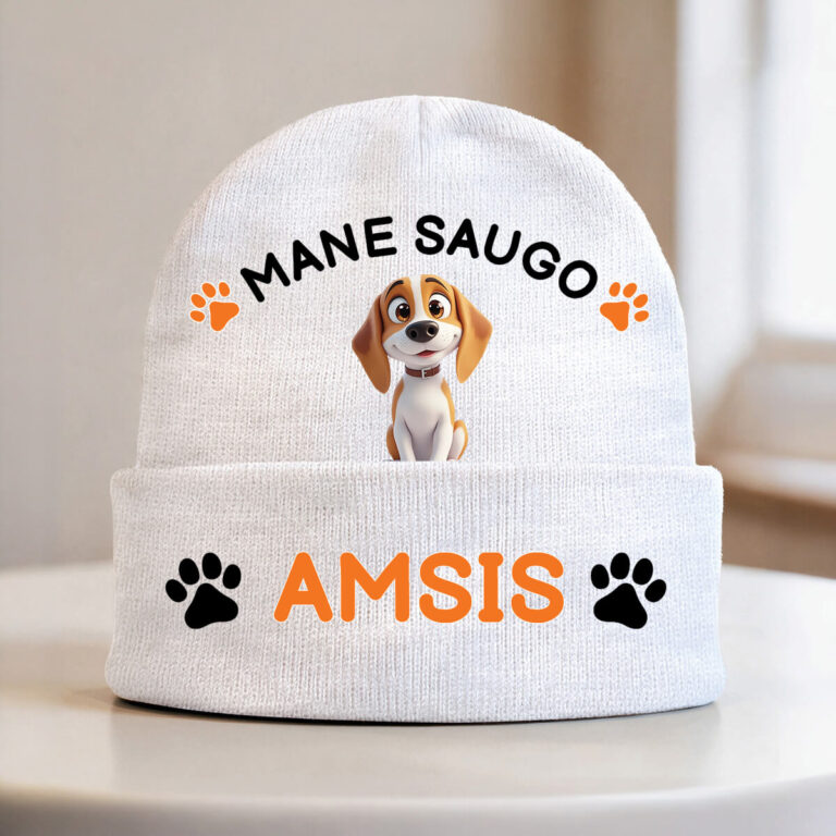 Personalizuota žieminė kepurė - Mane saugo