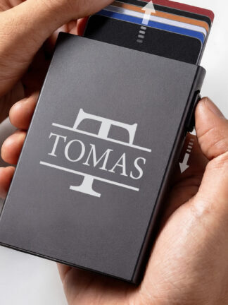 Personalizuotas aliumininis kortelių dėklas